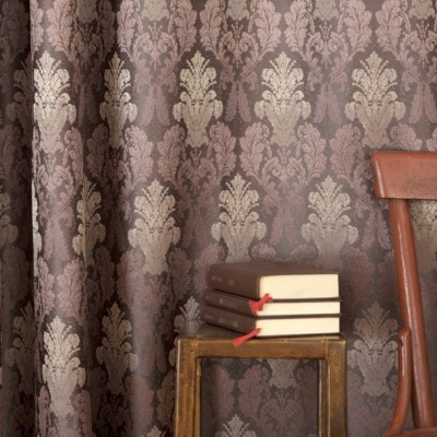 Massarelli Klasik Damask Naxışlı Antrasit-Mürdüm Fon Pərdə – 1:3 Sıx Pila